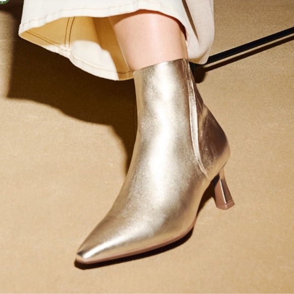 Naturalizer Deesha Gold Metallic  Leather Boots Size 8.5 - Picture 10 of 10